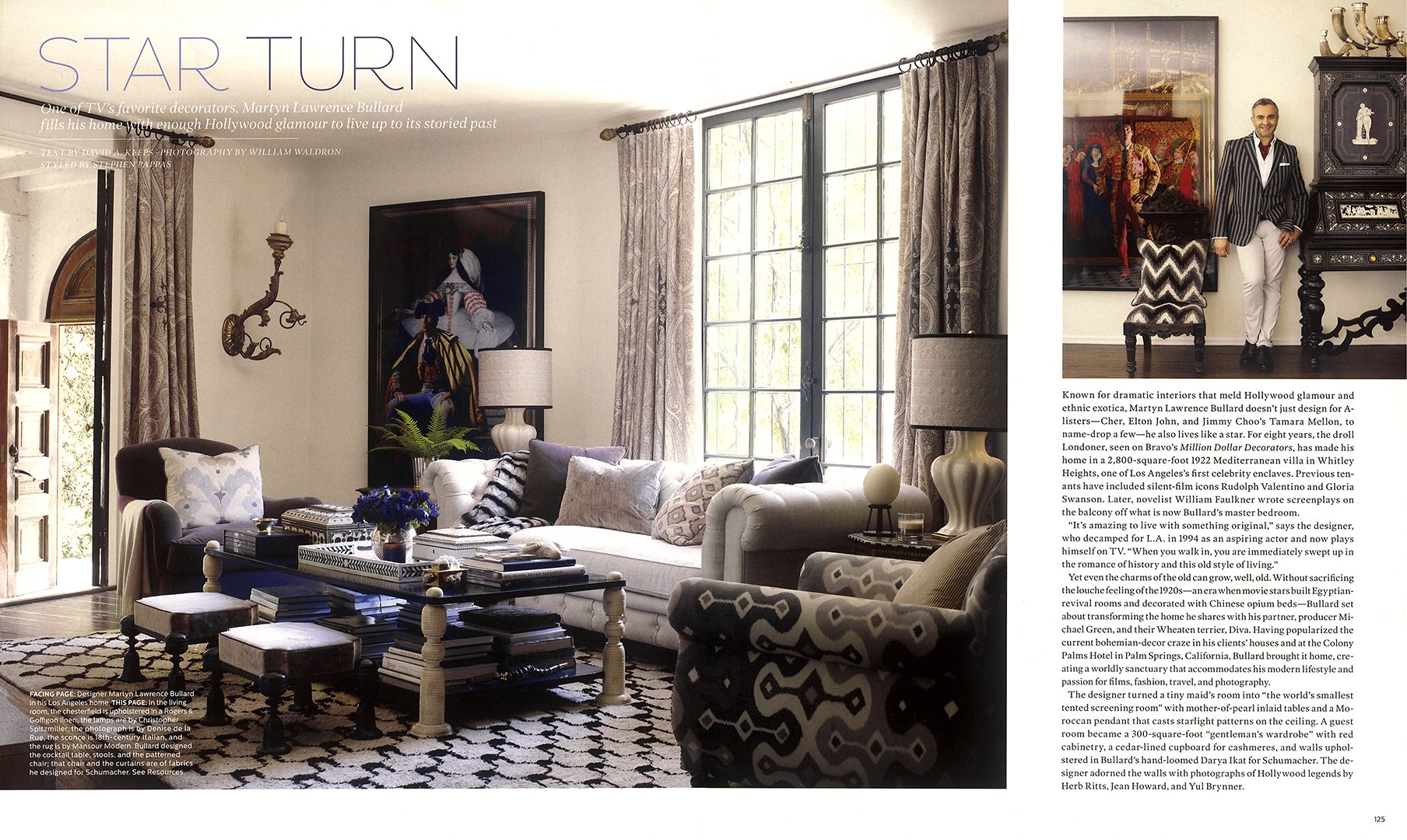 Elle Decor feature, styling by Stephen Pappas Interiors