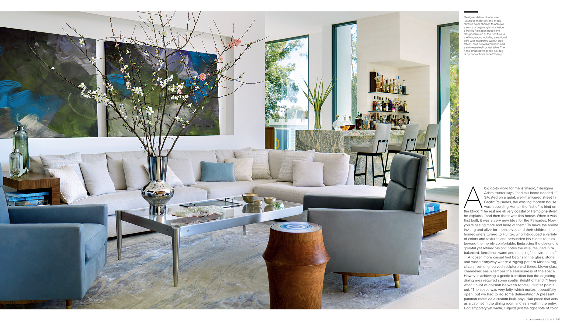 Luxe Interiors + Design feature, interior by Stephen Pappas Interiors
